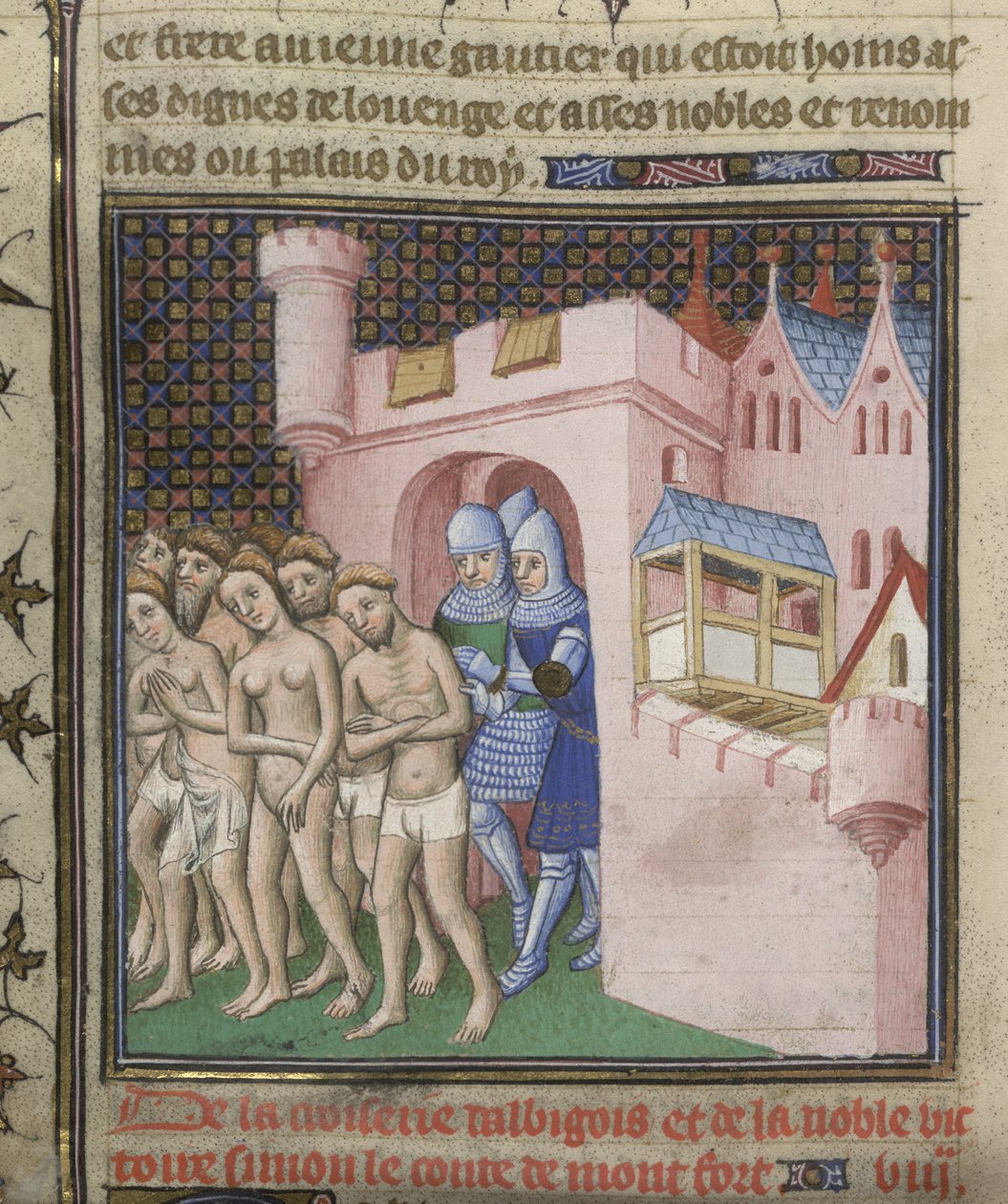 Verdrijving van de Albigenzen uit Carcassone in 1209, uit de 