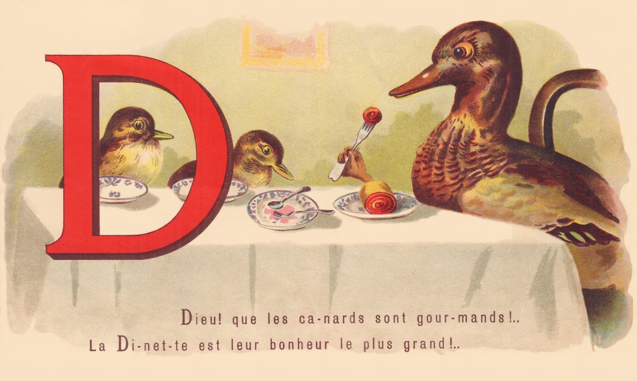 D: God! dat eenden gulzig zijn! Het Dinertje is hun grootste geluk! door French School