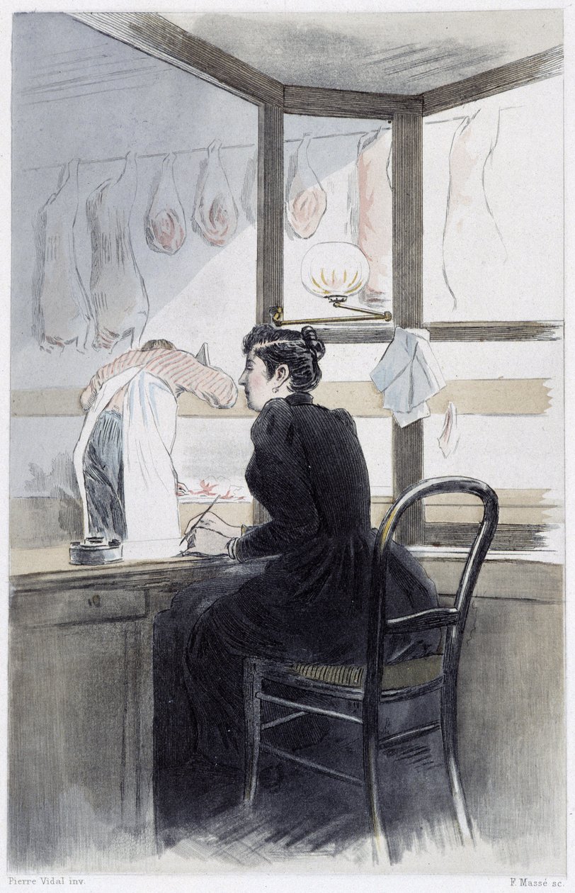 Kassière (bij de slager) - in "De vrouw in Parijs" door Pierre Vidal door French School