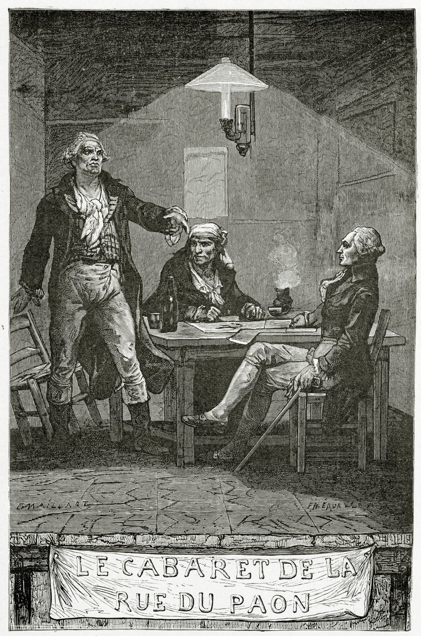 Danton, Marat, Robespierre - illustratie uit Quatre Vingt Treize door French School