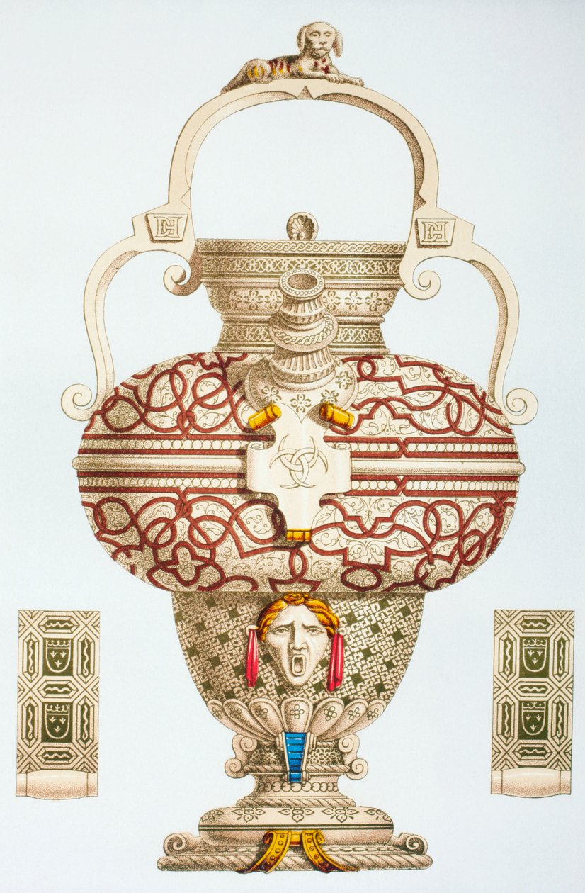 Versierde drinkfles van Henri II van Frankrijk, 1873 door French School