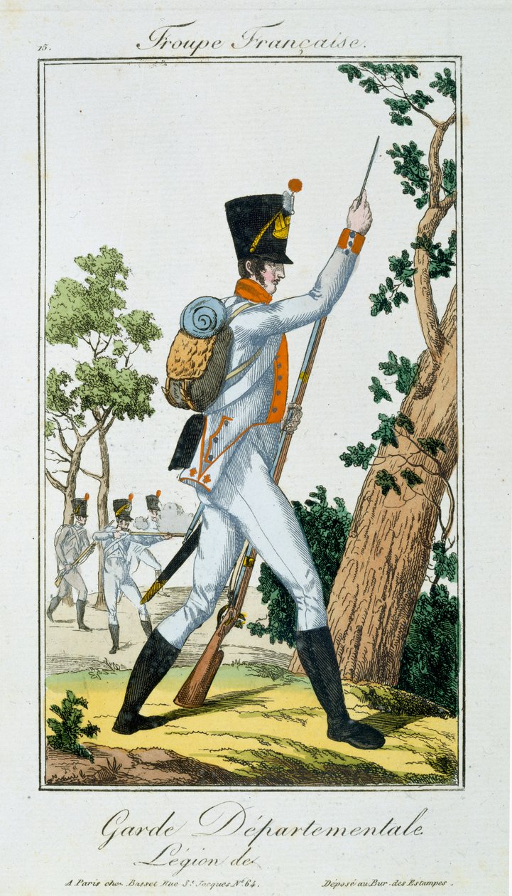 Departementale Garde, uit Troupes Francaises, uitgegeven bij Basset, Parijs, ca.1790 door French School