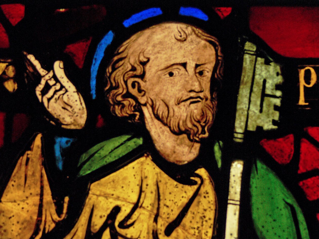 St. Petrus: grisaille uit de Chapelle du Chateau, Rouen? door French School