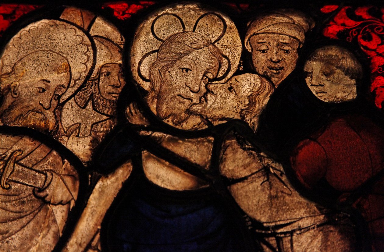Detail van het Verraad door Judas, oorspronkelijk uit de Kerk van Betton, Bretagne door French School