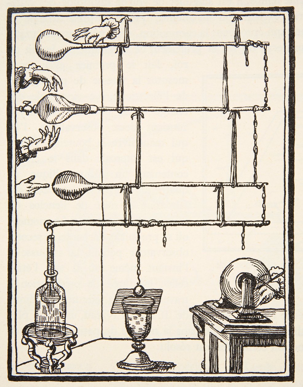 Descarges electriques dan lai rarefie, 1753, kopie door Boris Mestchersky (d.1957) illustratie uit Histoire de la Nation Francaise, Sciences, Volumes I & II, door Gabriel Hanotaux (1853-1944), 1924 door French School