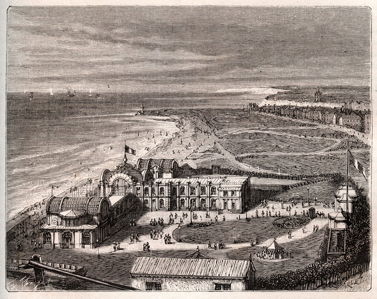 Dieppe - Normandië - gravure in 
