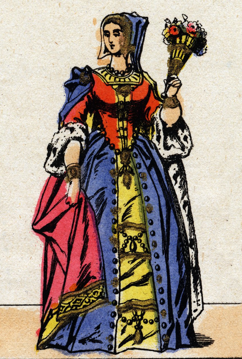 Dynastie van de Valois: Portret van Maria van Engeland (Mary Tudor). door French School