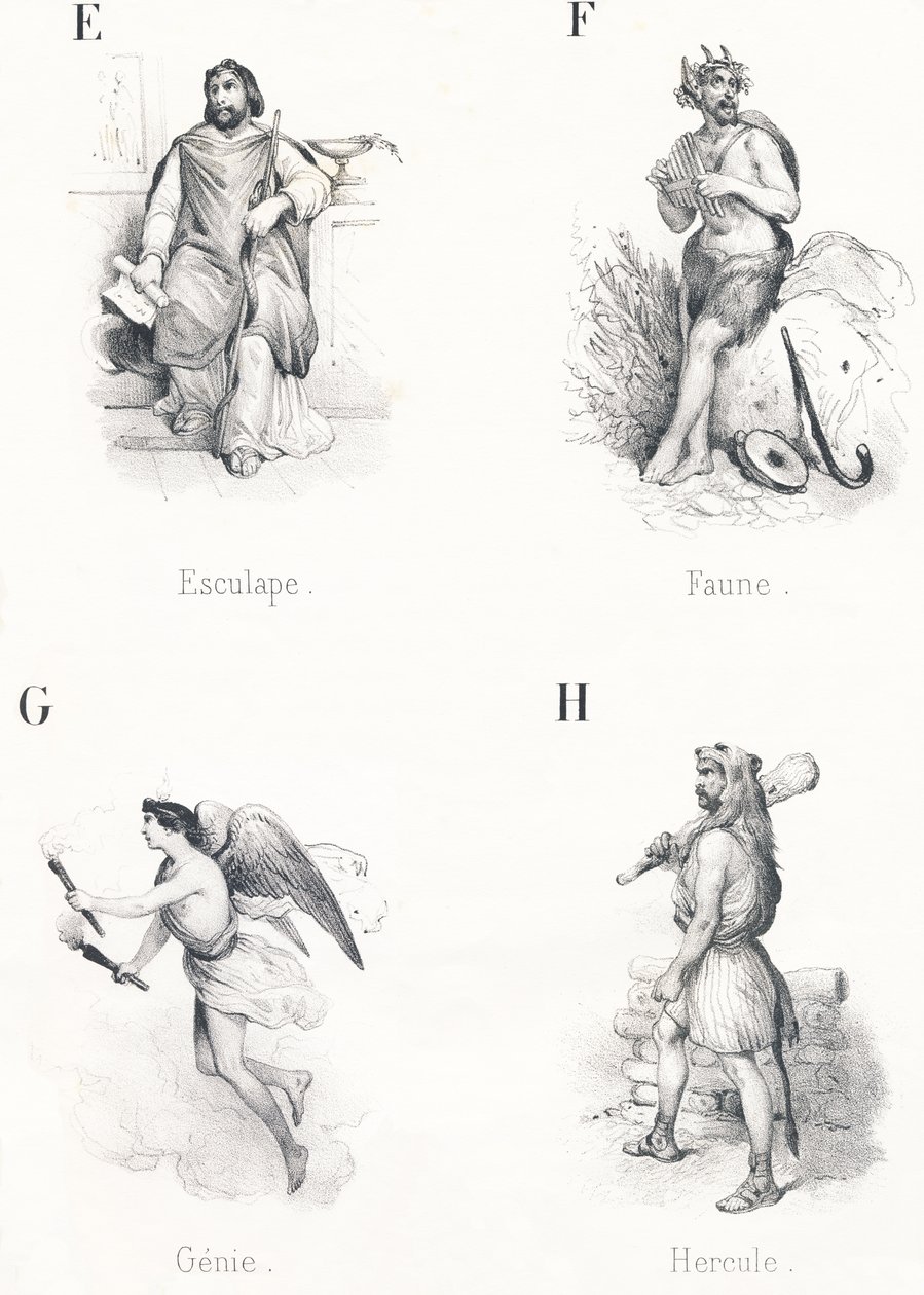 Aesculapius, Fauna, Genie, Hercules door French School