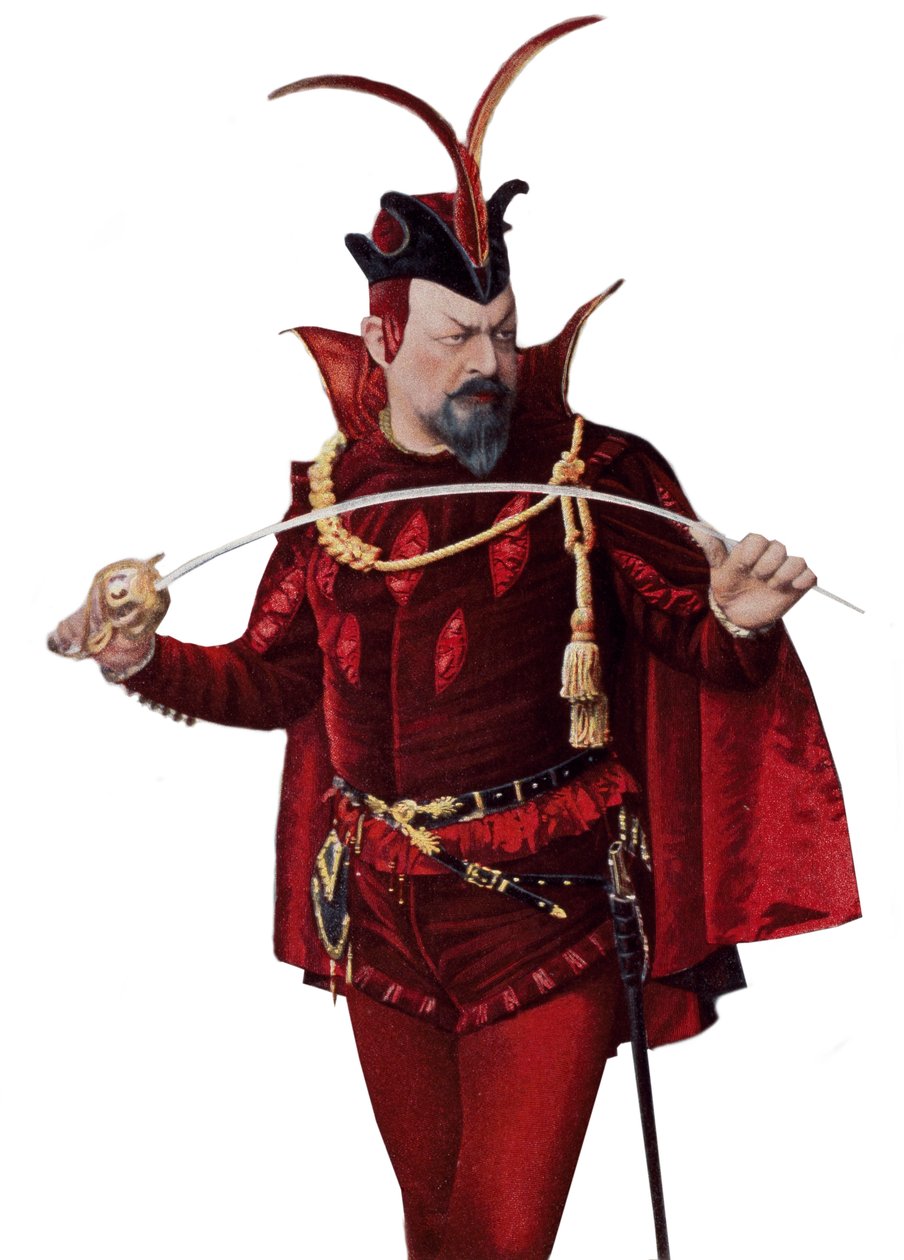 Edouard de Reszke in de rol van Mephistopheles - Edouard de Reszke (1853-1917) in de rol van Mephistopheles (Mephisto) in "Faust" - in "The Theatre" van 01/09/1905 door French School