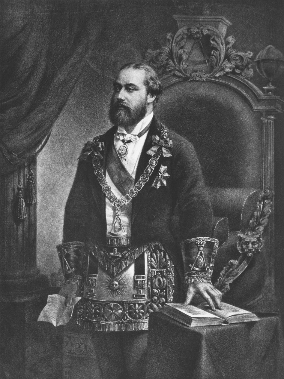 Edward (1841-1910) Prins van Wales, later Edward VII, als Grootmeester van de Vrijmetselarij, 1884 door French School