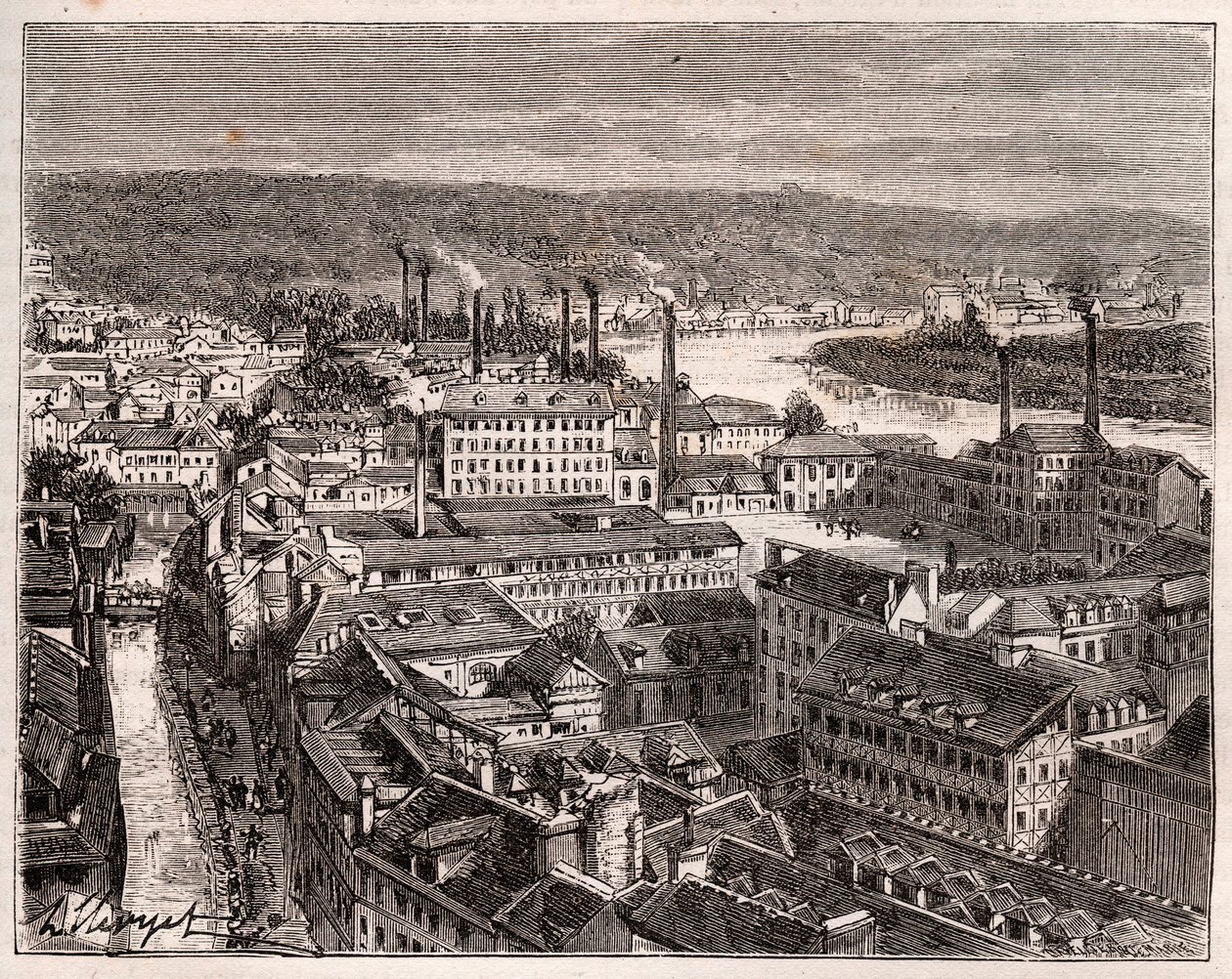 Elbeuf - Seine-Maritime - gravure in 
