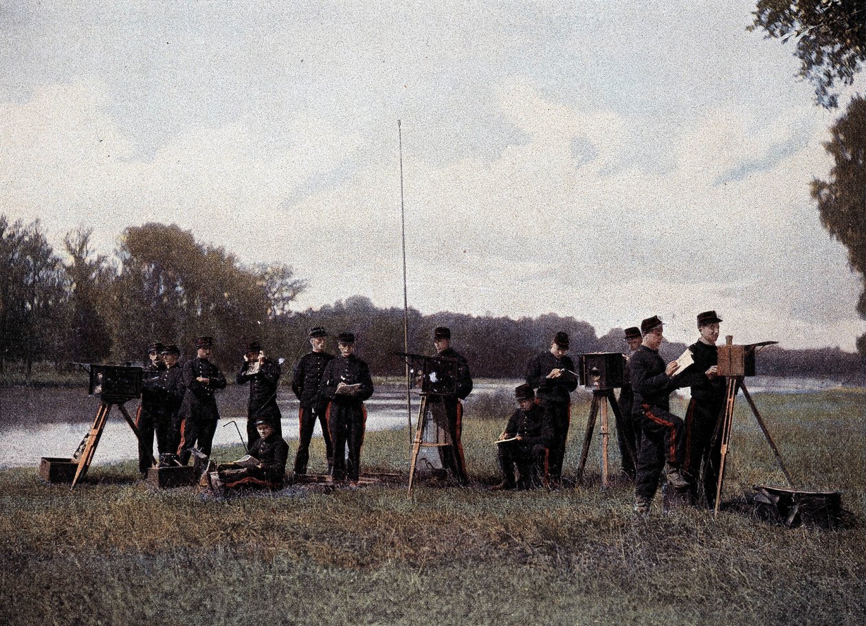 Elektrische en Optische Telegrafie - uit "Militair Album" door French School