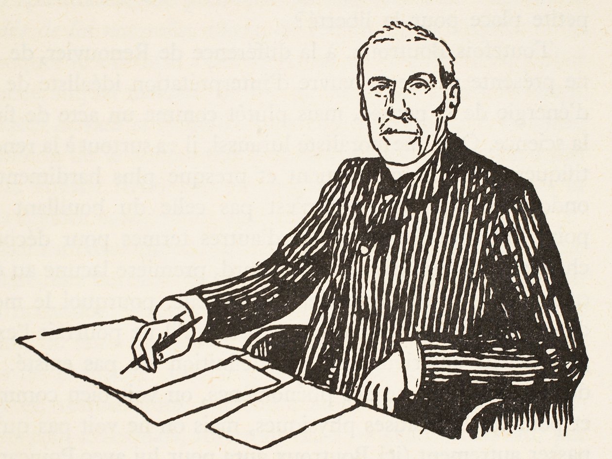 Emile Boutroux, illustratie uit Histoire de la Nation Francaise, Sciences, Volumes I & II, door Gabriel Hanotaux, 1924 door French School