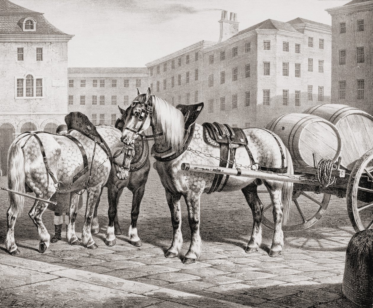 Engelse boerderijpaarden, 1823 door French School