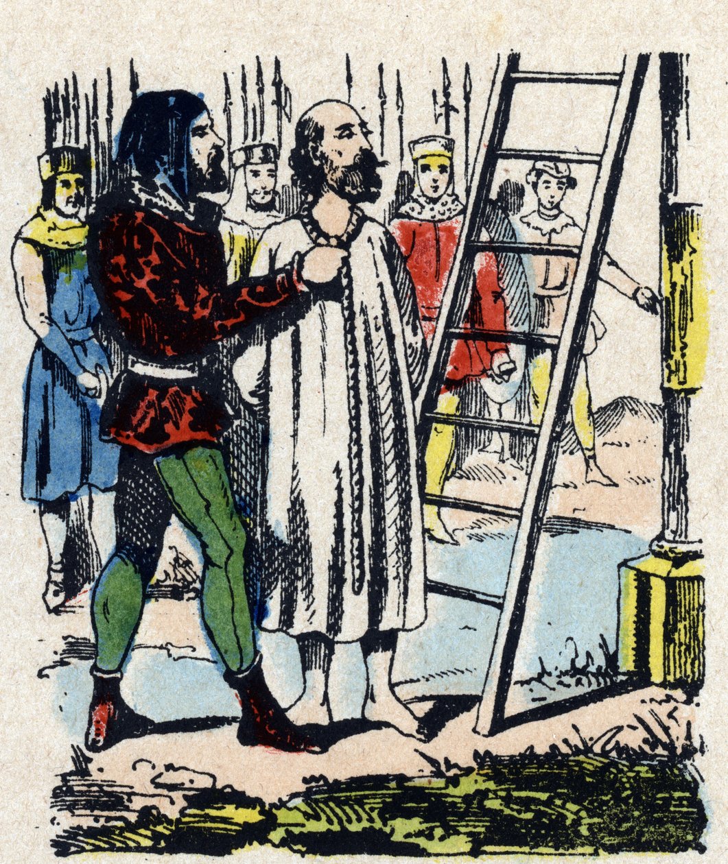 Enguerrand de Marigny (1260-1315) veroordeeld door een commissie in Vincennes, werd opgehangen in de Montfaucon galg door French School