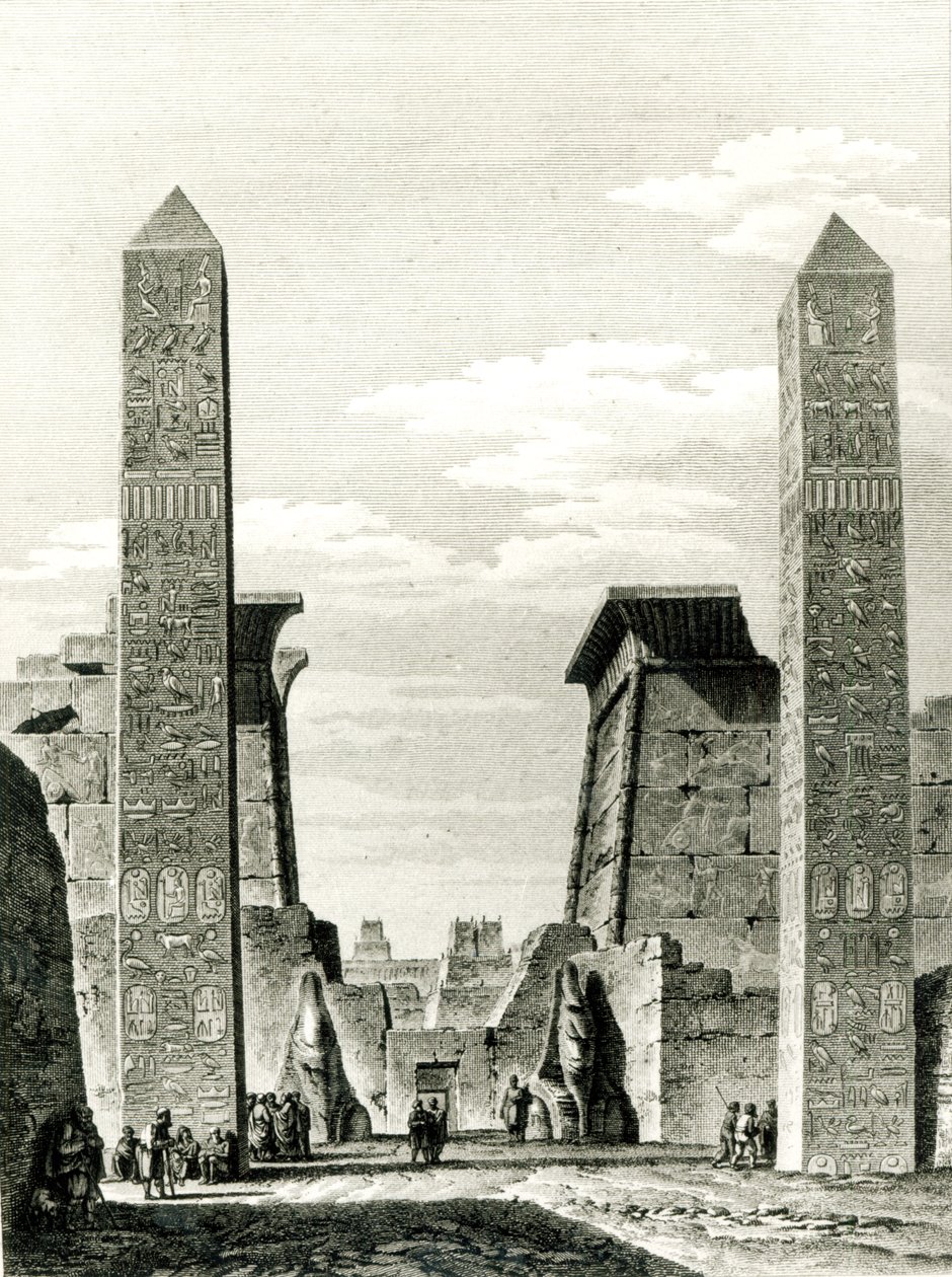 Ingang van de Luxortempel, uit Voyage dans la Basse et dans la Haute-Egypte door Dominique Vivant Denon (1747-1825) 1802 door French School