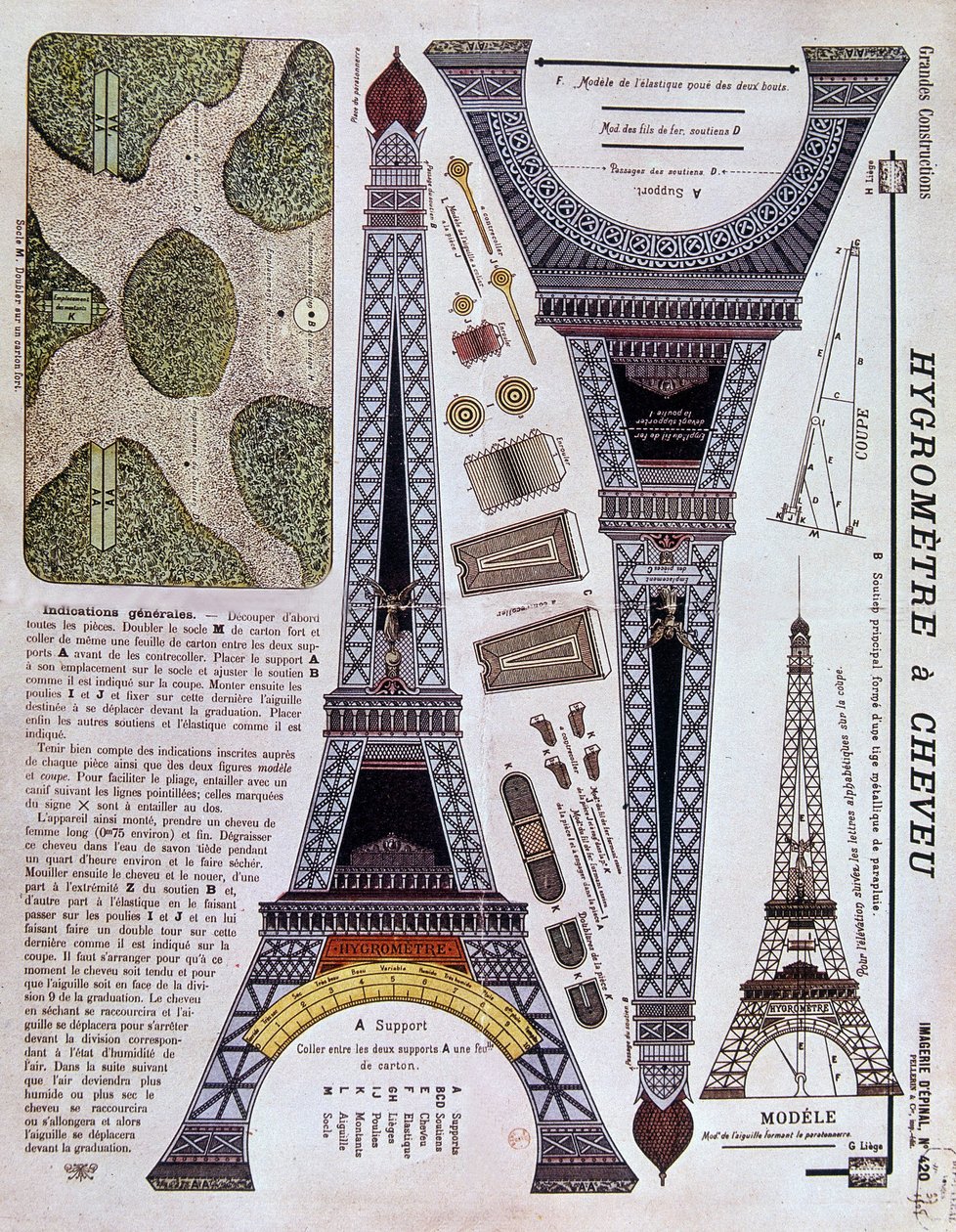 Epinal afbeelding nummer 420 (Grote Constructie) van 1908 over de Eiffeltoren. door French School