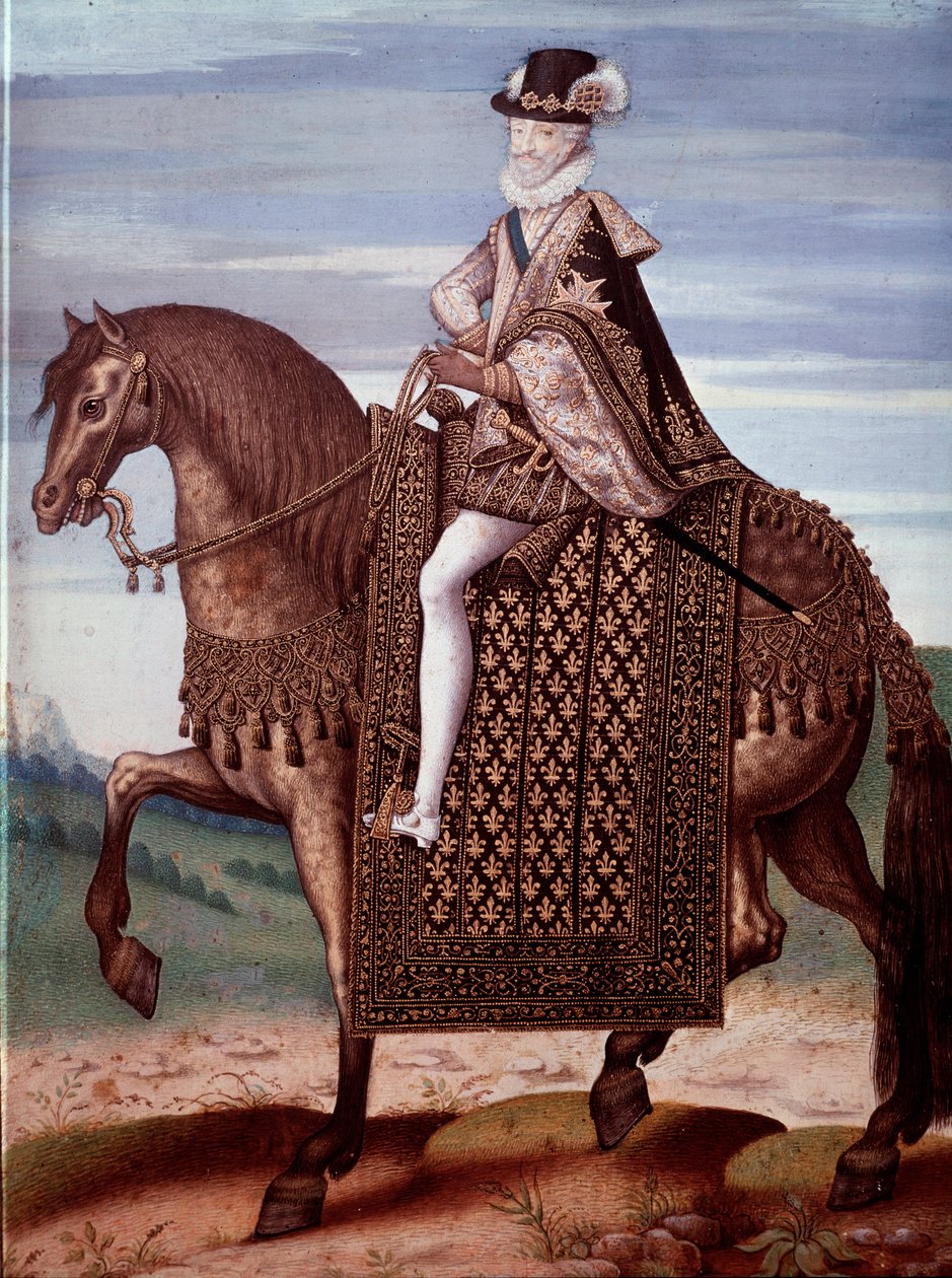 Ruiterportret van Hendrik IV (1553-1610) koning van Frankrijk door French School