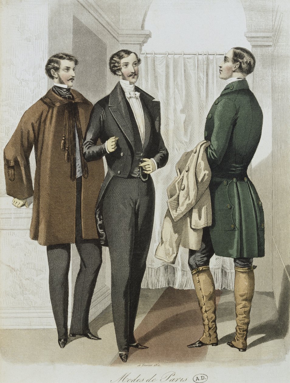 Avondjurk, illustratie uit Le Journal des Tailleurs, 16 februari 1851 door French School