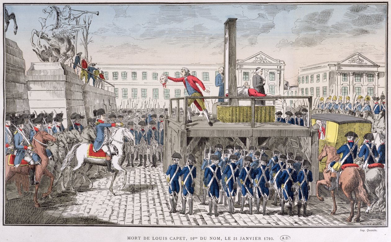Executie van Lodewijk XVI (1754-93) 21 januari 1793 door French School