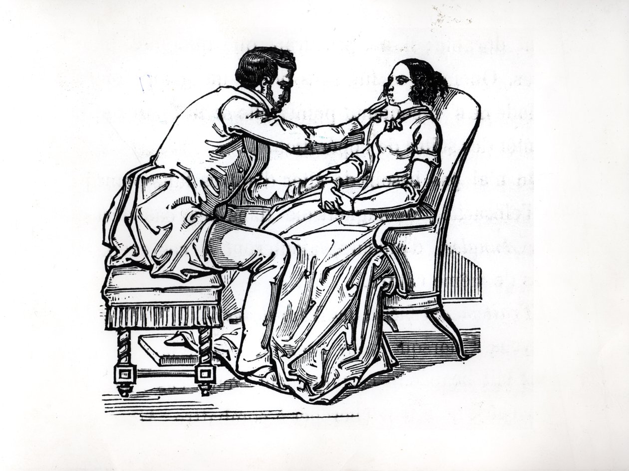 Experiment in Dierlijk Magnetisme door Franz Anton Mesmer (1734-1815) in 1784 door French School