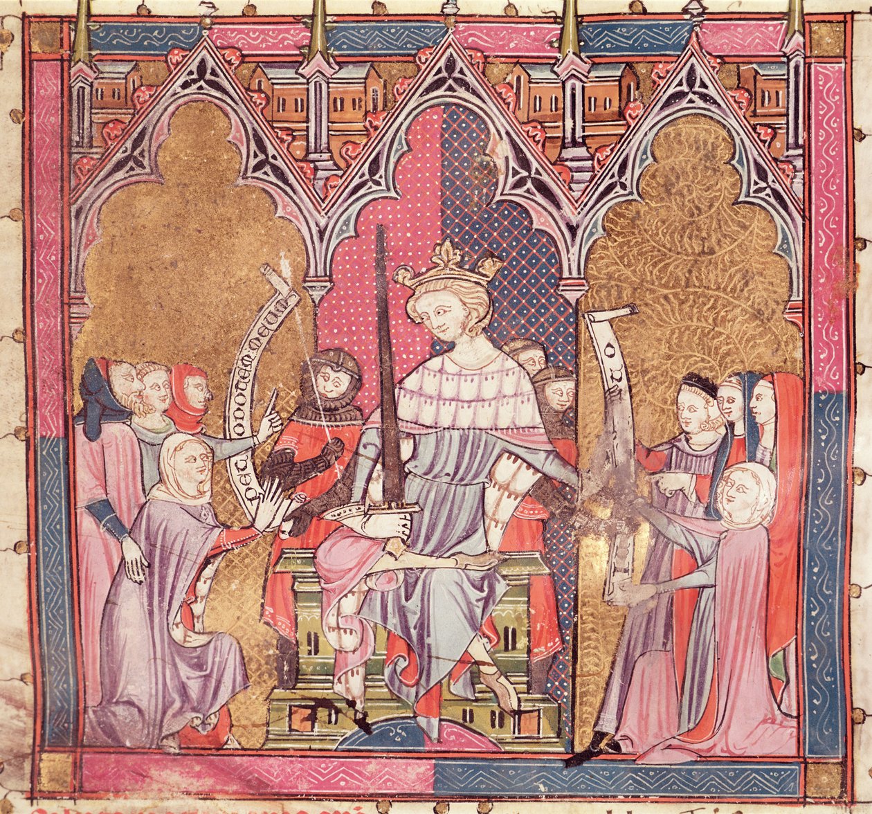 F.3r De koning die recht spreekt, uit Justiniani in Fortiatum door French School