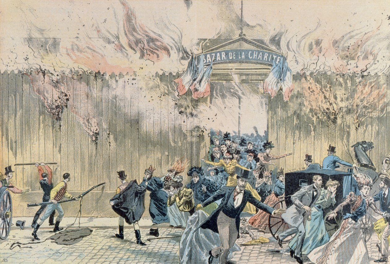 Brand in de Bazar de la Charite, 4 mei 1897, uit Le Pelerin, 1897 door French School