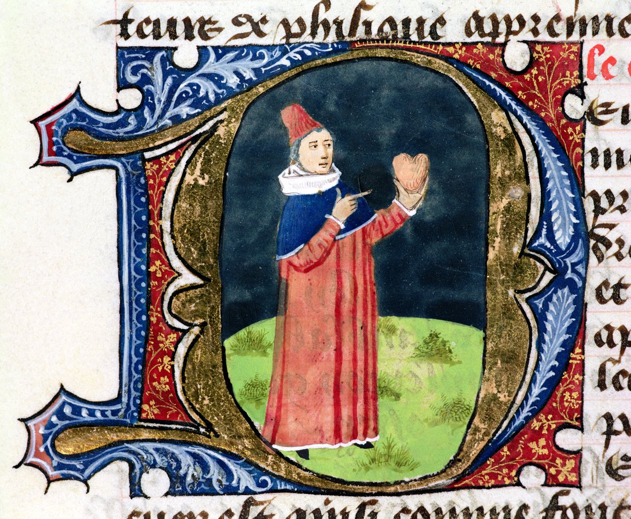 Fol.38v Het Hart, uit Traite de Medecine door Aldebrande de Florence, 1356 door French School