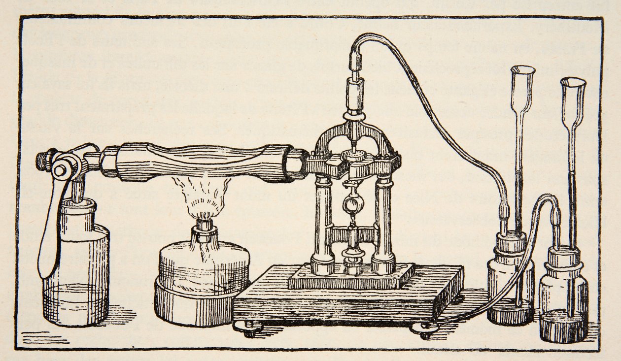 Foucaults draaiende spiegel voor de meting van de lichtsnelheid, kopie door Boris Mestchersky (d.1957) illustratie uit Histoire de la Nation Francaise, Sciences, Volumes I & II, door Gabriel Hanotaux (1853-1944), 1924 door French School