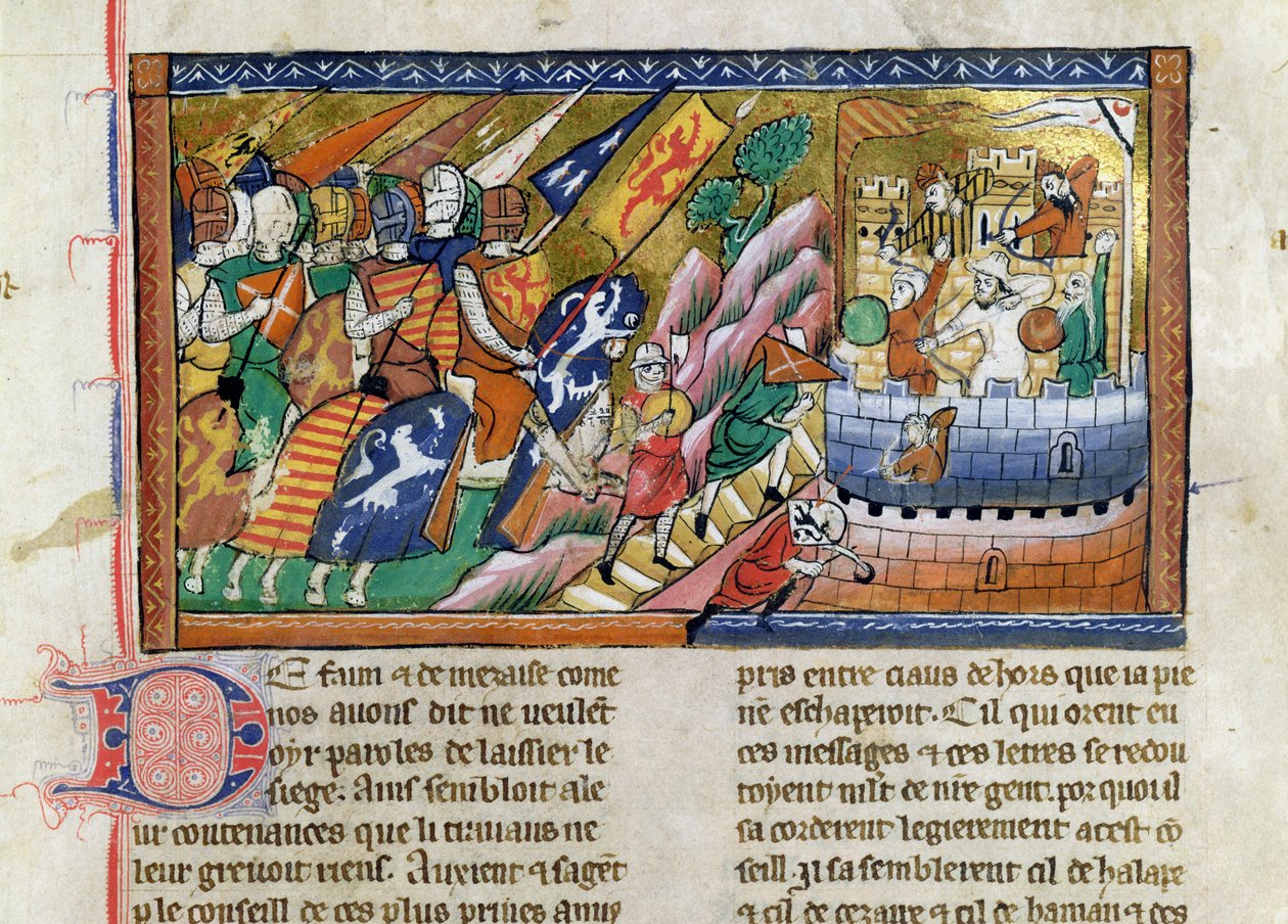 Fr 9084 f.53 Een Engels leger dat een kasteel aanvalt, uit de 