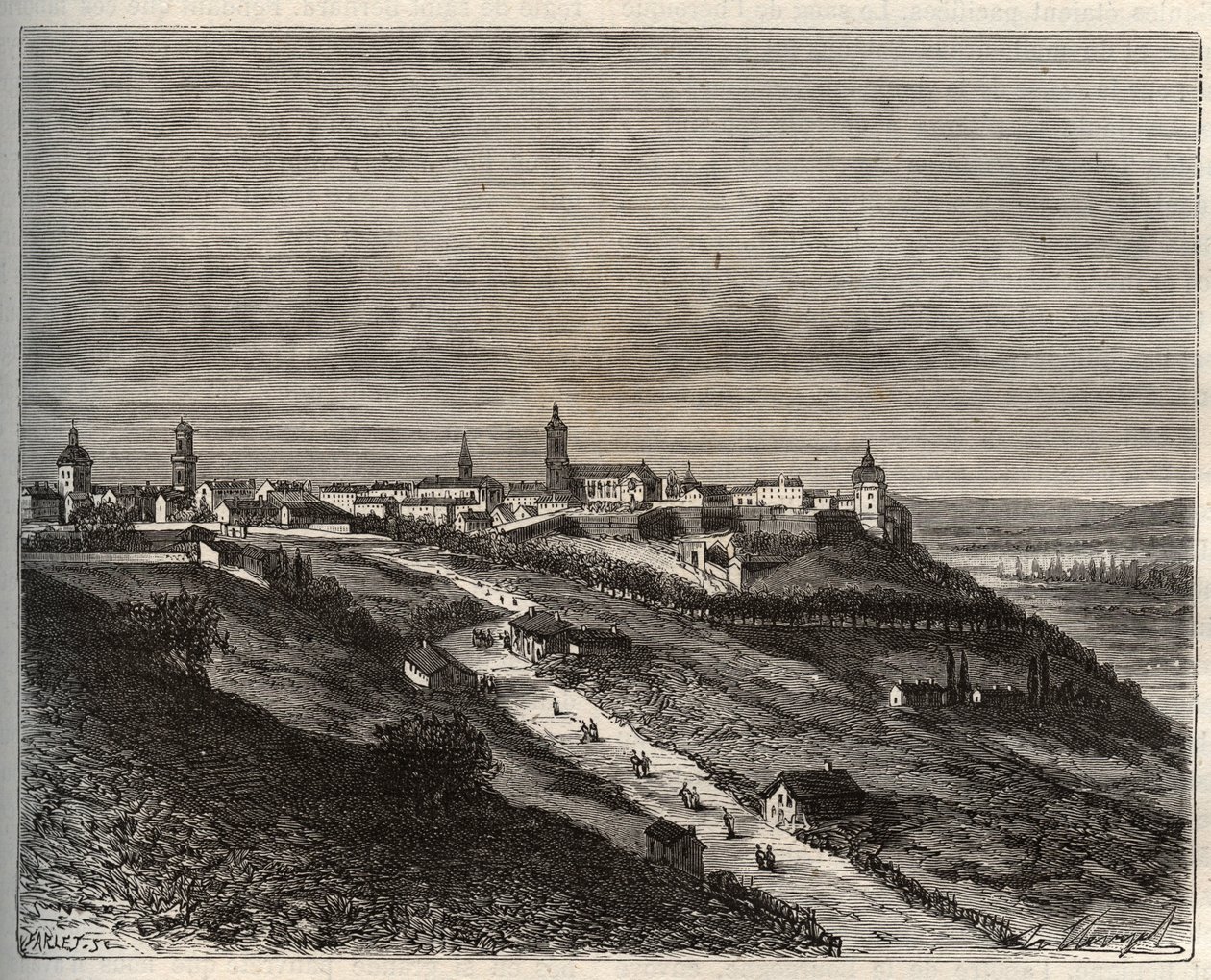 Frankrijk, Champagne-Ardenne, Haute-Marne (52), Langres - gravure in 