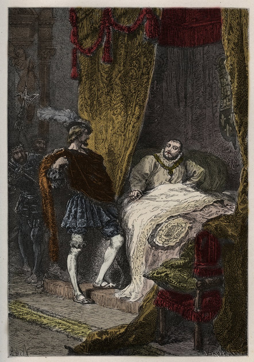 Francois 1er (1494-1547) verrast Henri VIII (1491-1547) 