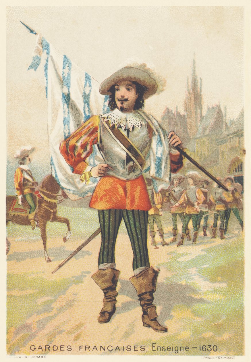 Franse Garde, Vaandrig in 1630 (Regiment d