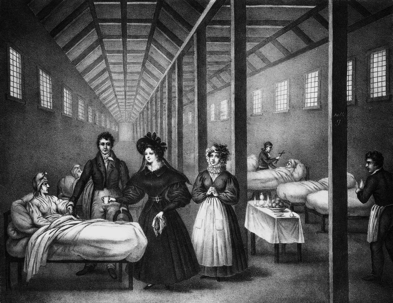Franse Koningin Marie Amelie bezoekt een Ziekenhuis, juni 1832 door French School