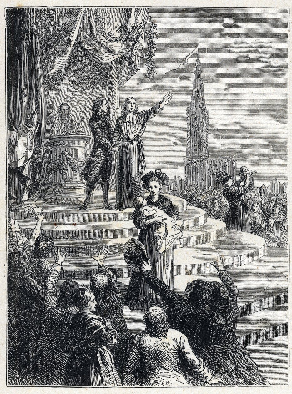 Franse Revolutie - Fête de la Fédération in Straatsburg door French School