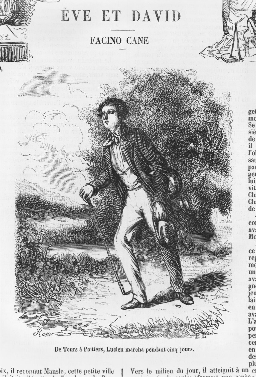Van Tours naar Poitiers, Lucien de Rubempre vijf dagen lopend, illustratie uit 