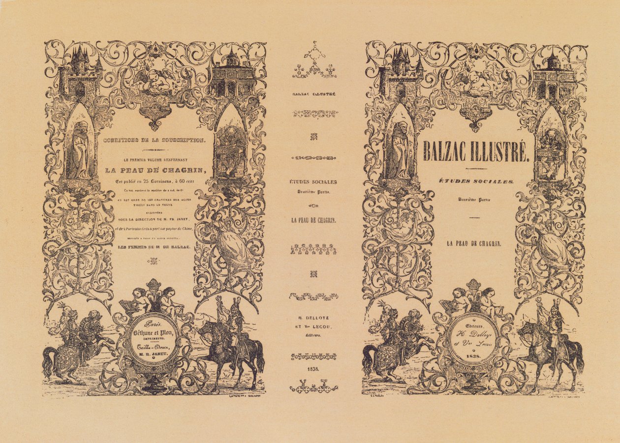 Frontispice van La Peau de Chagrin, uit een geïllustreerde editie van de werken van Honoré de Balzac door French School