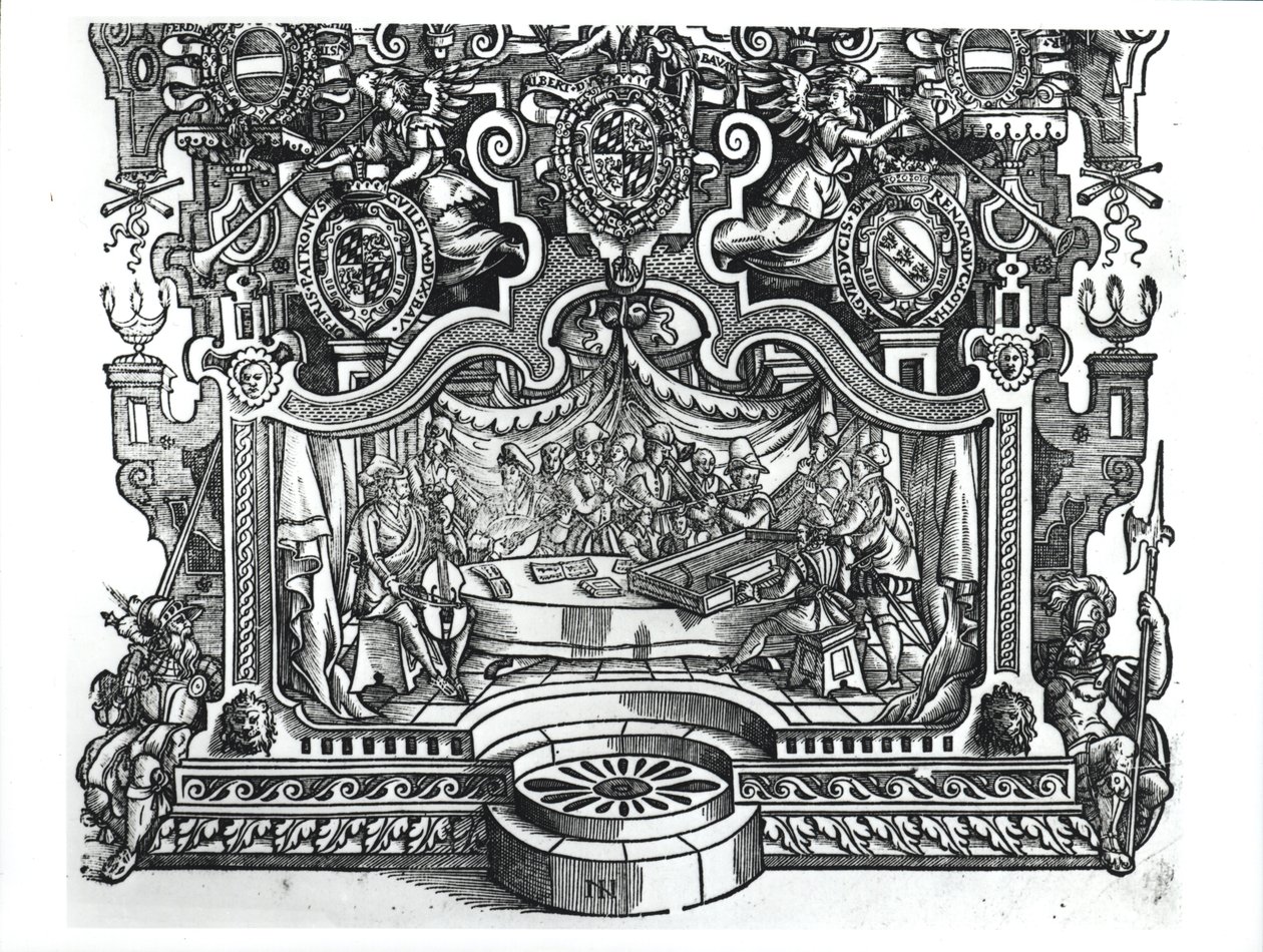 Frontispice van de Missen door Roland de Lassus (1532-94), 1589 door French School