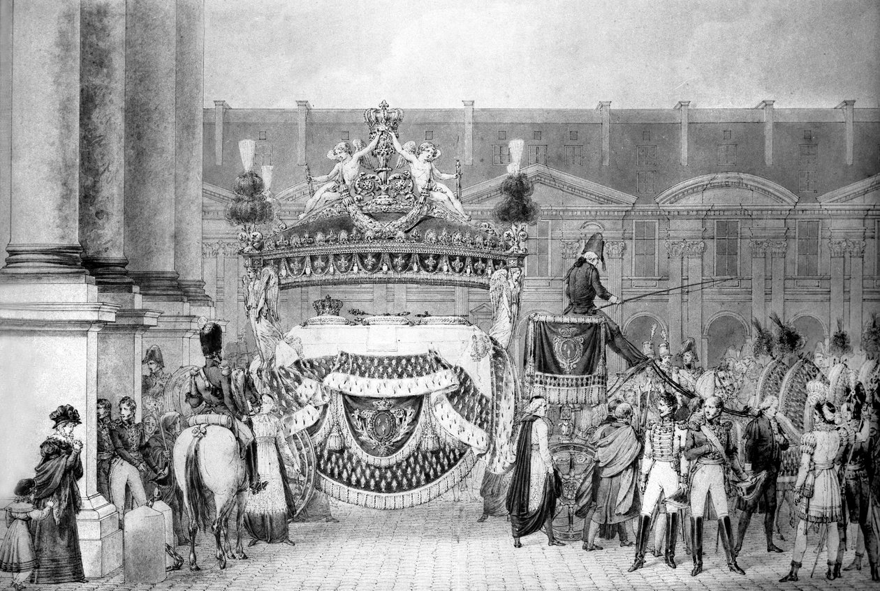 Begrafenis van de Franse koning Lodewijk XVIII in september 1824 door French School