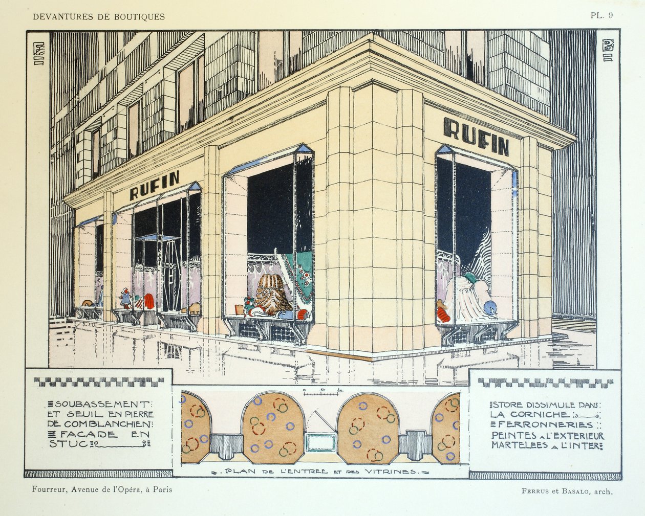 Bontwerker, plaat 9, illustratie uit Devantures de Boutiques door Louis-Pierre Sezille, Parijs, 1927 door French School