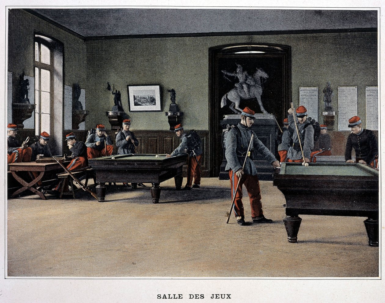 Spelkamer: soldaten spelen biljart en - in 