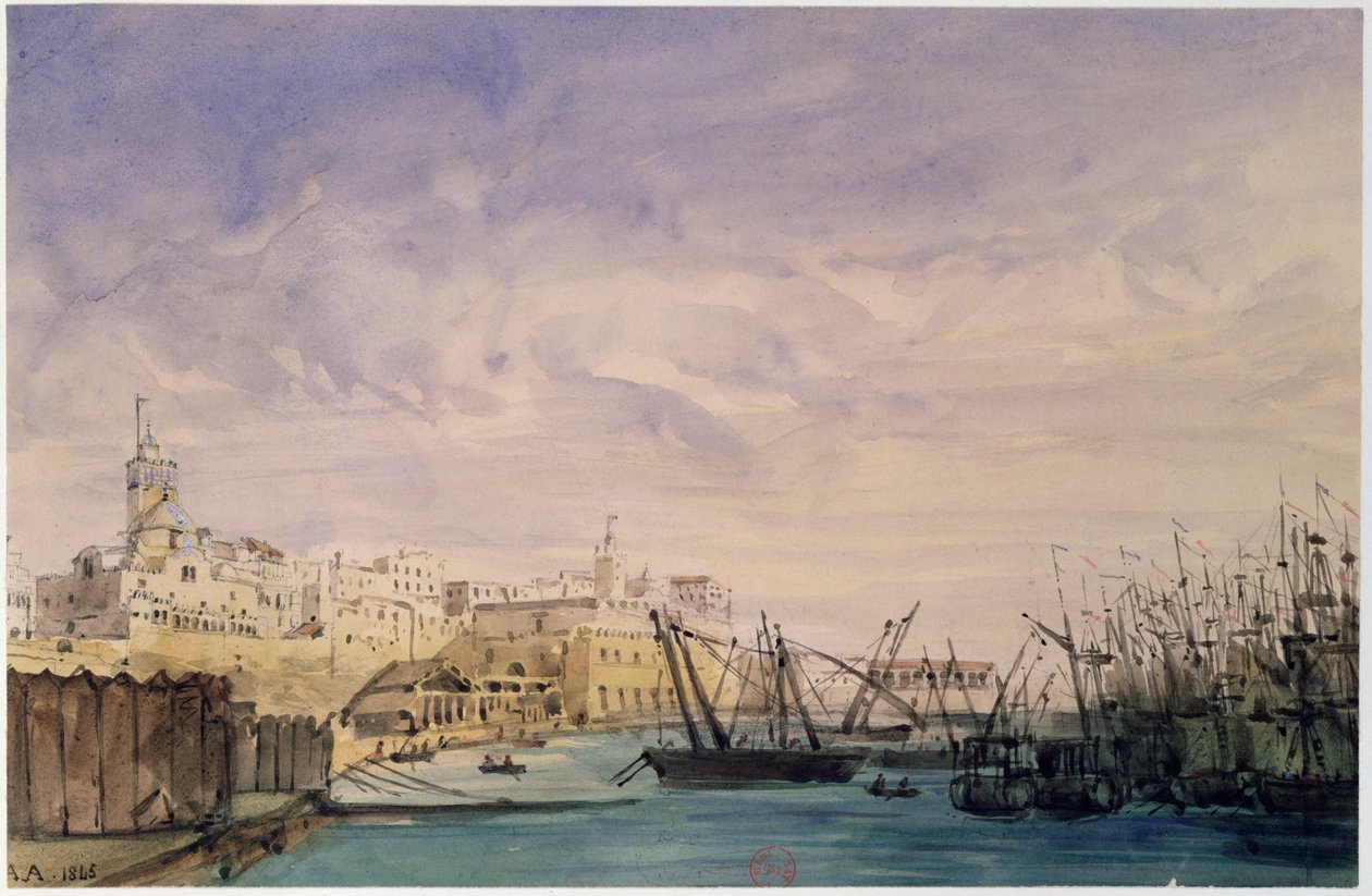 Algemeen uitzicht op Algiers, 1845 door French School