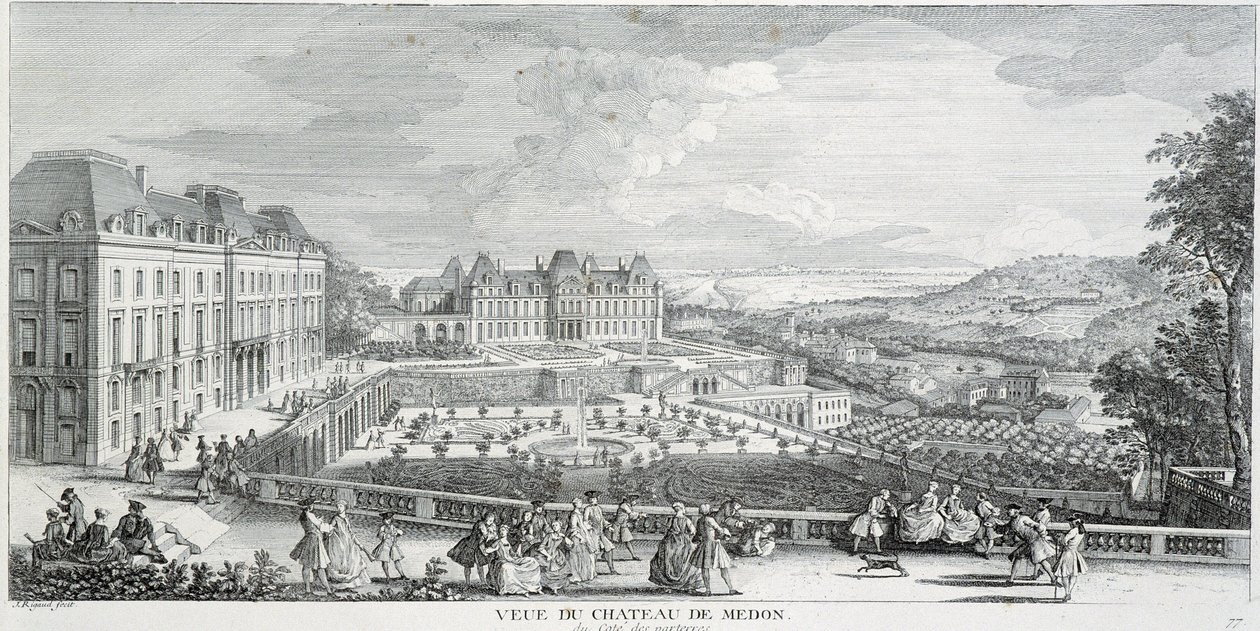 Algemeen uitzicht op het Kasteel van Meudon door French School