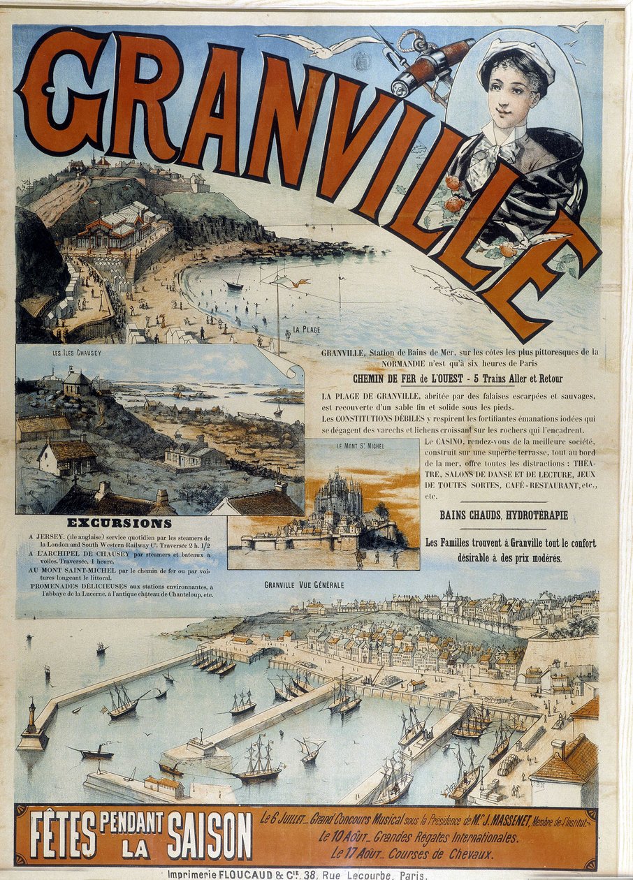 Granville - Western Railway Reclameposter, eind 19e eeuw door French School