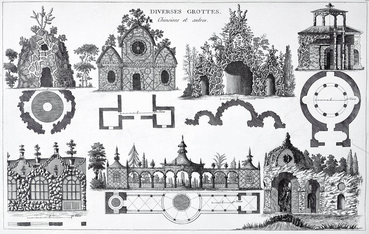 Grotontwerpen uit Jardins Anglo-Chinois door George Louis Le Rouge, gepubliceerd 1775-78 door French School