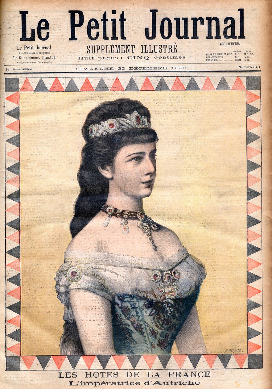 Gasten van Frankrijk: Keizerin Elisabeth (Sissi), gemalin van Frans Jozef I van Oostenrijk in 