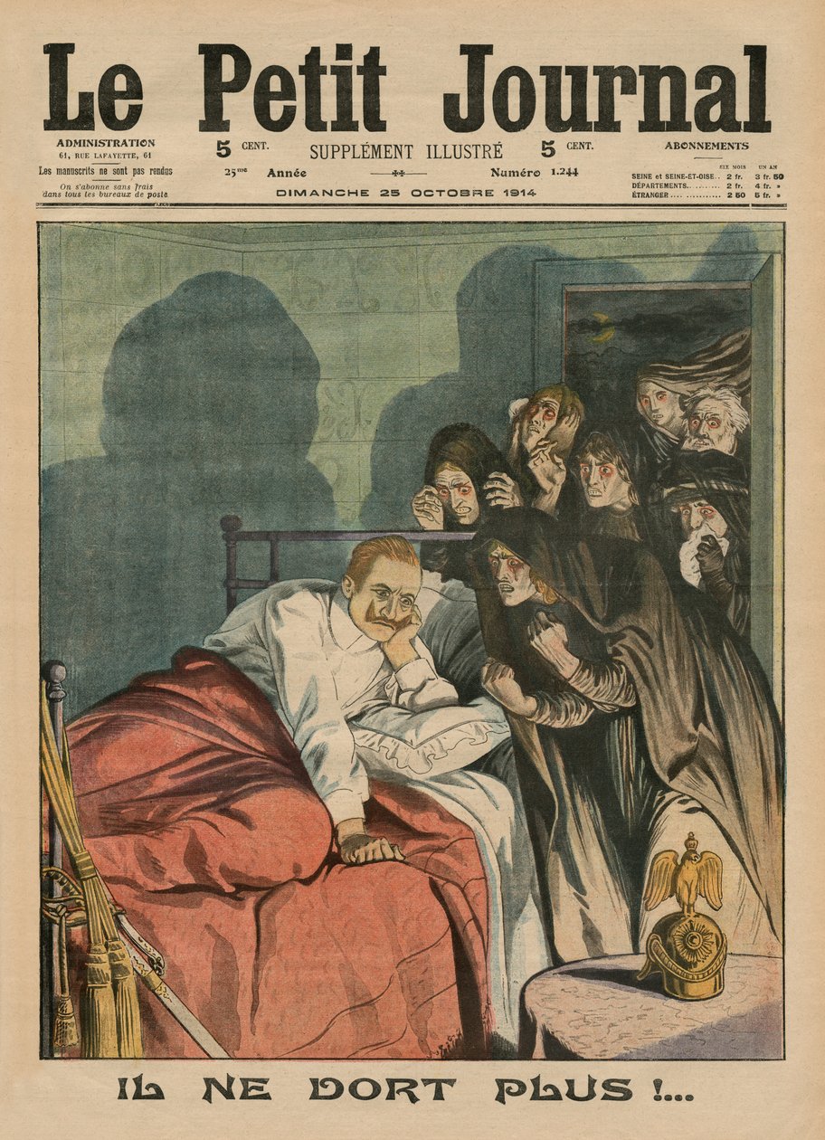Hij slaapt niet meer!, voorpagina illustratie uit 