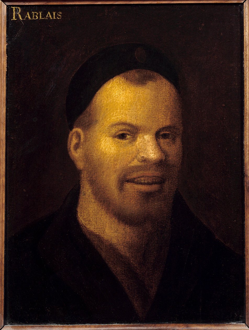 Hoofd van fantasie ooit geïdentificeerd als Francois Rabelais door French School