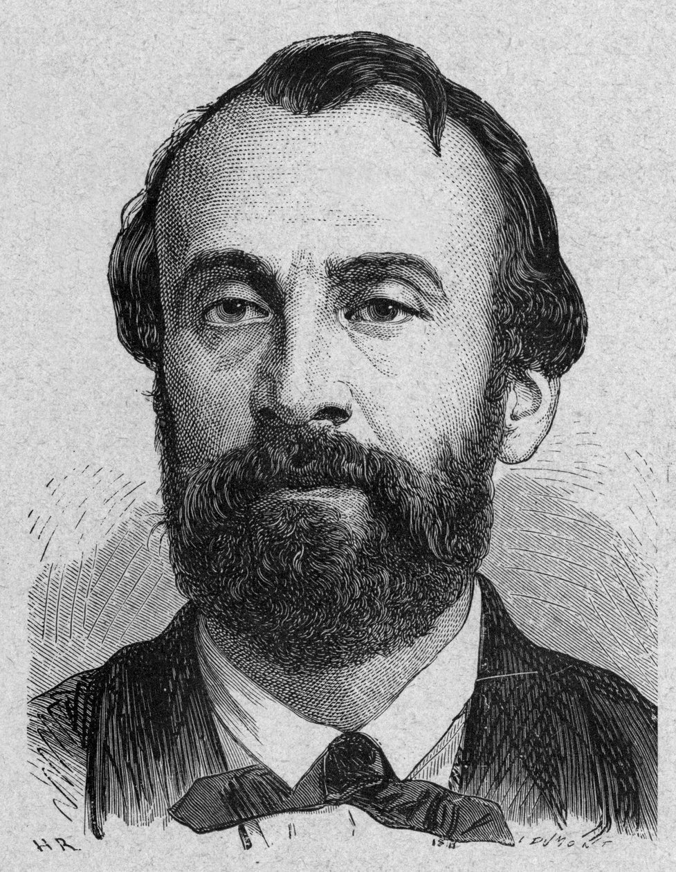 Henri Giffard (1825-1882) Franse uitvinder van de stoomballon, gravure door French School
