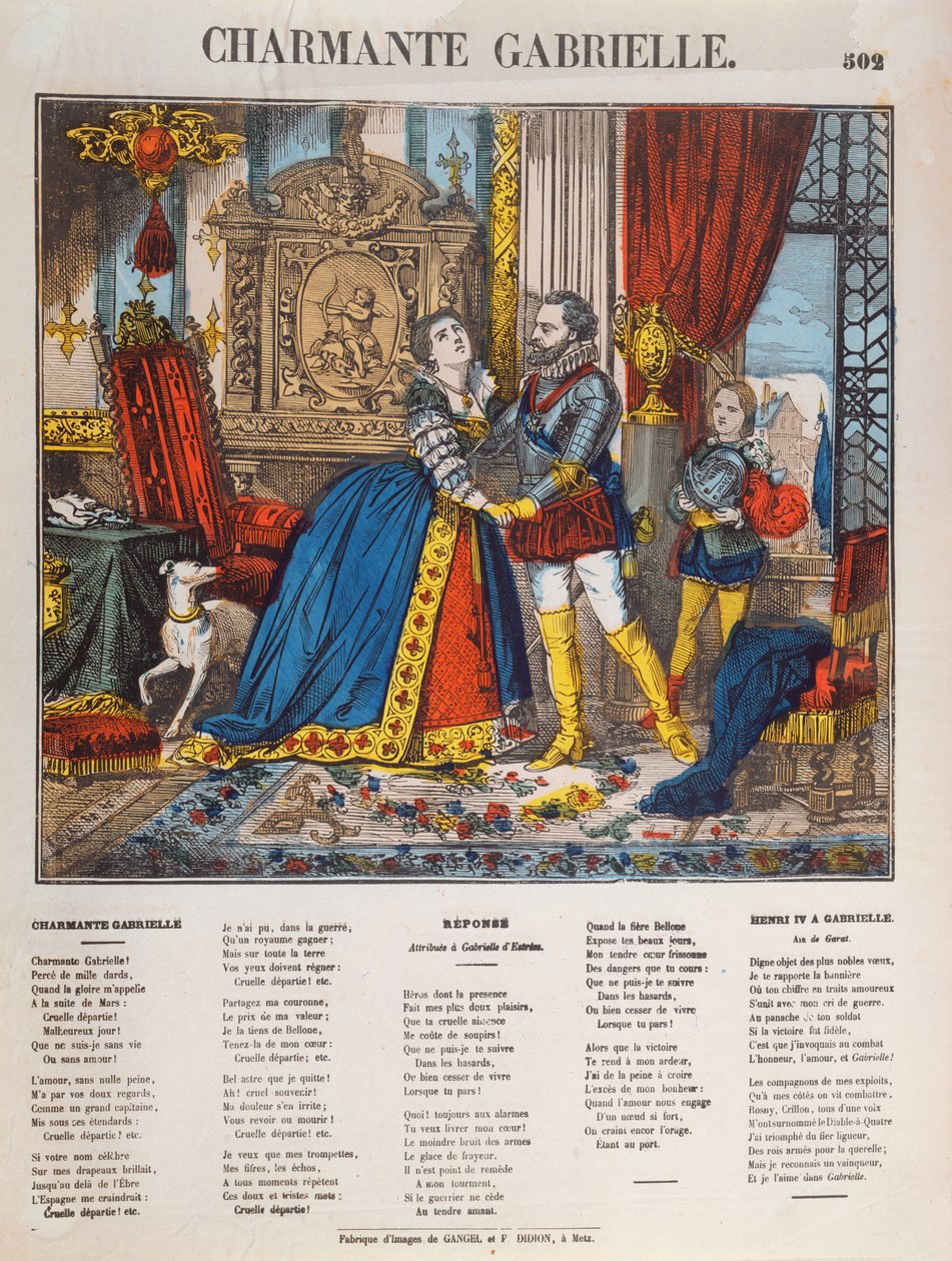 Henri IV (1553-1610), koning van Frankrijk en zijn minnares Gabrielle d
